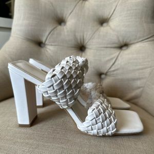 Braided heeled sandals